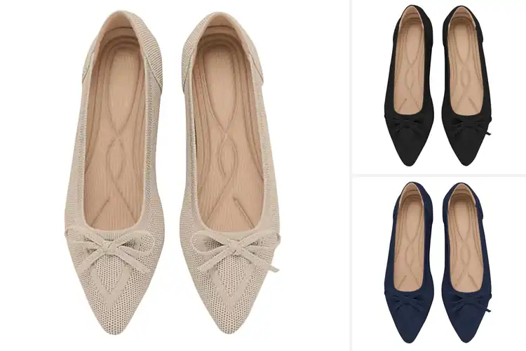 Detailed view of Best Bow Knit Ballet Shoes: Stylish Comfort You’ll Love