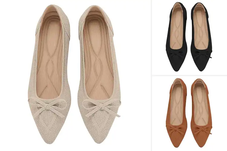 Detailed view of Best Comfortable Dressy Mesh Slip On Flats