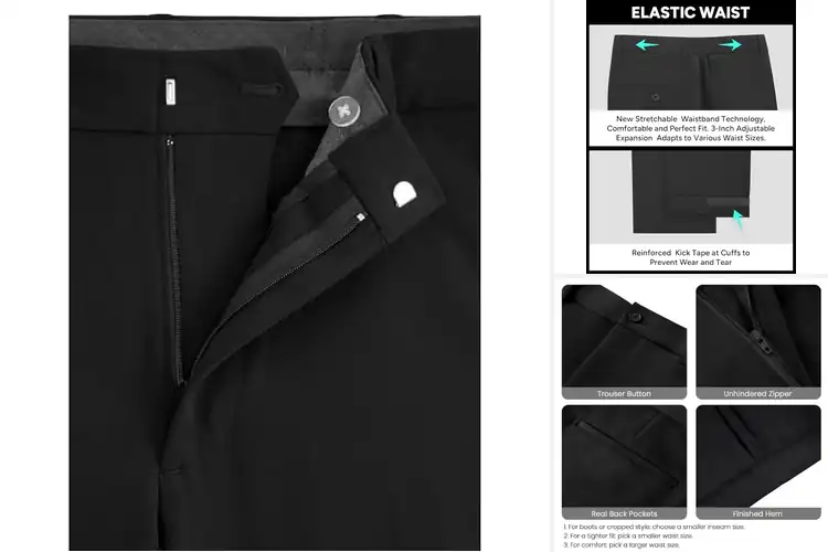Detailed view of Best Men’s Black Suit Pants for a Sharp, Polished Look
