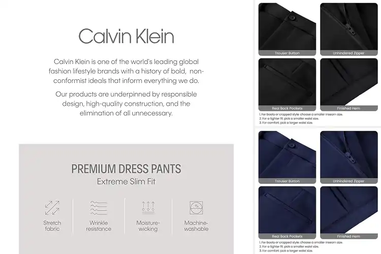 Detailed view of Best Men’s Skinny Dress Pants for Sharp, Modern Style